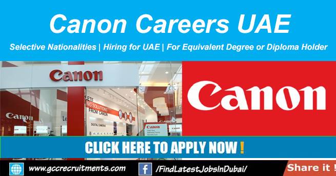 Canon Careers 2024 Jobs in Dubai & Abu Dhabi UAE