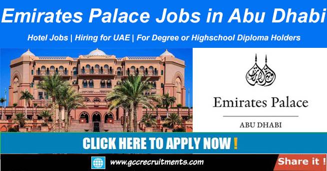 Emirates Palace Jobs in Abu Dhabi