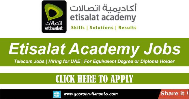 Etisalat Academy Careers in Dubai