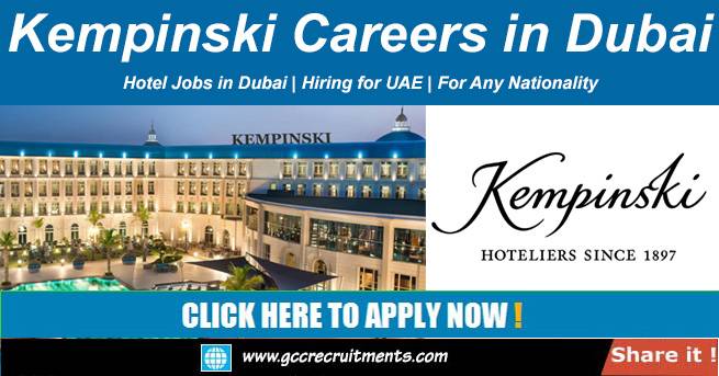Kempinski Careers in Dubai Hotel Job Openings 2022