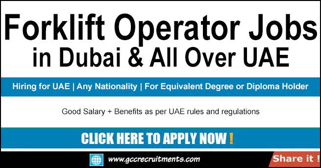 Forklift Operator Jobs in Dubai & All Over UAE (June 2022)