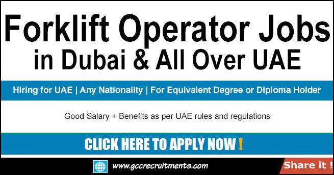 Forklift Operator Jobs in Dubai & All Over UAE