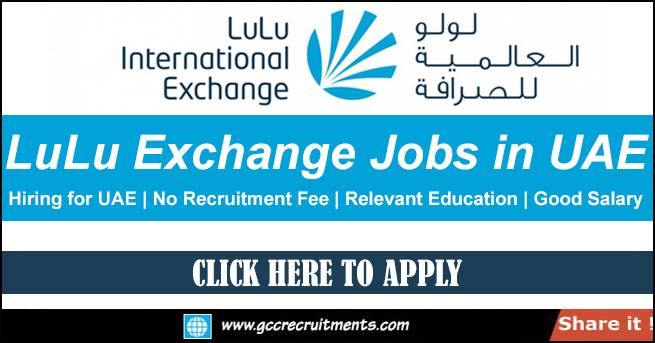 LuLu International Exchange Jobs in Dubai & All Over UAE 