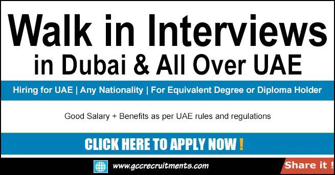 Walk in Interview in Dubai Today & Tomorrow (May 2022)