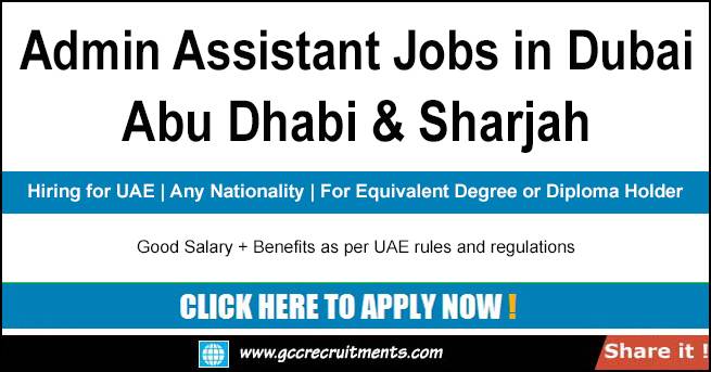 Admin Assistant Jobs in Dubai, Abu Dhabi & Sharjah (Jan 2023)