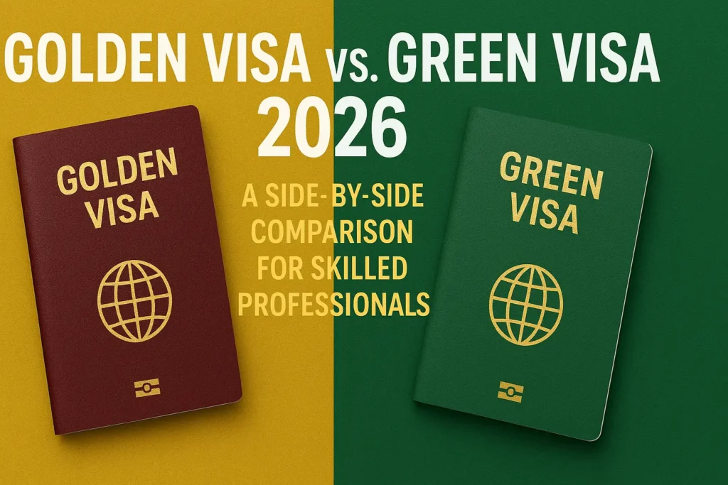 Golden Visa vs. Green Visa 2026: A side-by-side comparison for skilled professionals